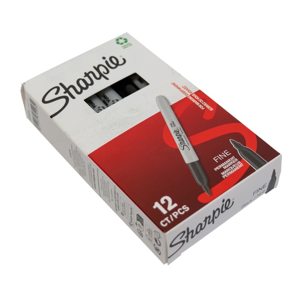 Sharpie Permanent Marker Pens - Black Fine
